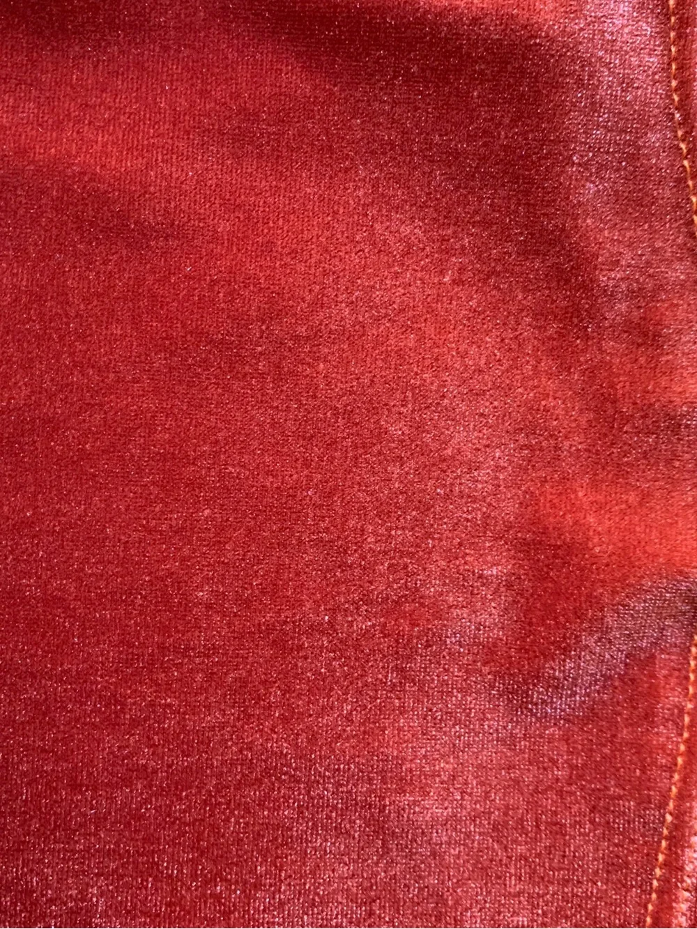 Red Orange Velvet Bell Bottom Pants - Picture 2 of 2